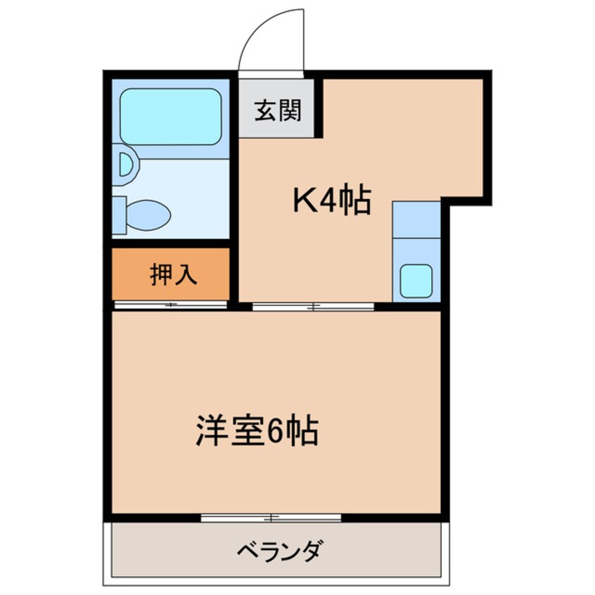 間取図 高徳線/吉成駅 徒歩51分 3階 築36年