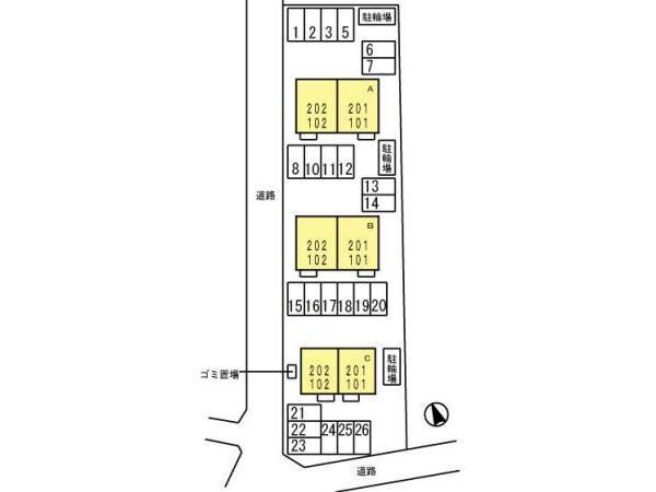 配置図 徳島線/蔵本駅 徒歩20分 2階 築12年