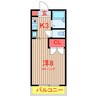 プリムローズヒル 1Kの間取り