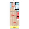 レピュート小川Ａ・Ｂ 2Kの間取り