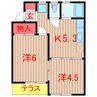 ビューラー林 2DKの間取り