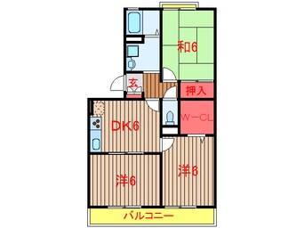 間取図 新京成電鉄新京成線/高根木戸駅 徒歩5分 3階 築24年