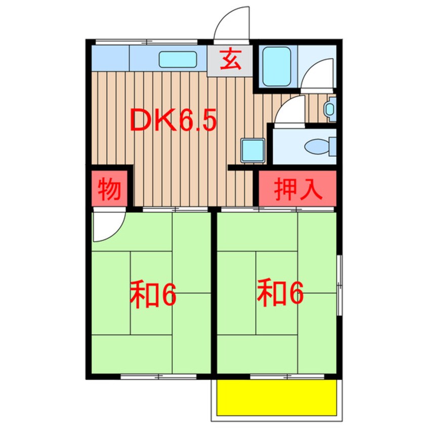 間取図 東葉高速鉄道/北習志野駅 徒歩5分 2階 築41年