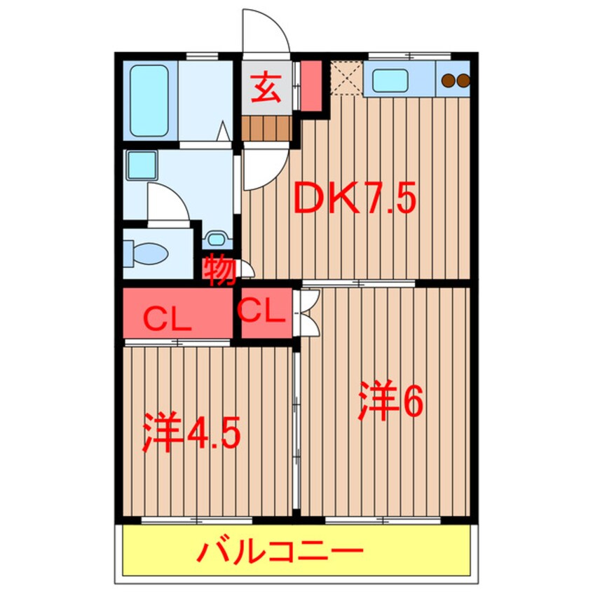 間取図 京成松戸線/高根木戸駅 徒歩3分 2階 築35年