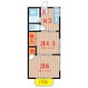 タウンハウス習志野台 2Kの間取り