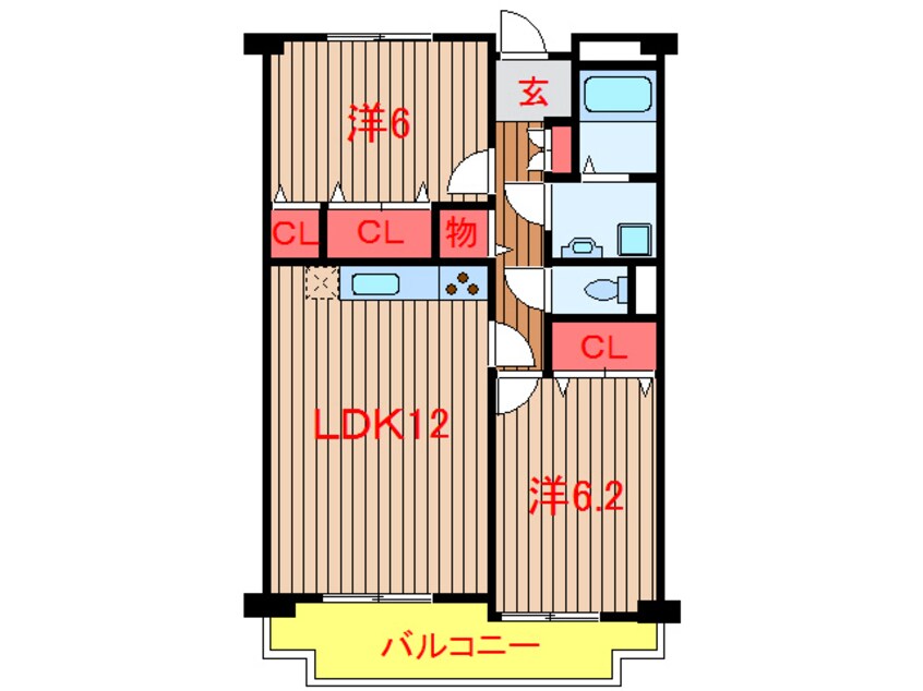 間取図 新京成電鉄新京成線/鎌ケ谷大仏駅 徒歩9分 3階 築25年