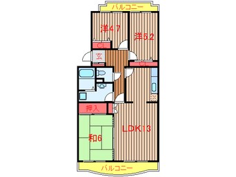 間取図 東葉高速鉄道/飯山満駅 徒歩10分 2階 築28年