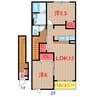 京成松戸線/二和向台駅 徒歩18分 2階 築19年 2LDKの間取り