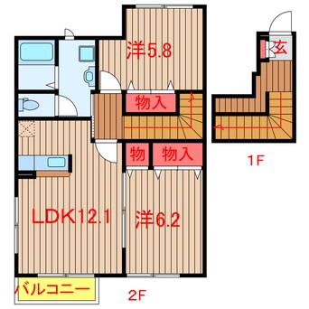 間取図 京成松戸線/薬園台駅 徒歩4分 2階 築21年