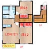 京成松戸線/薬園台駅 徒歩4分 2階 築21年 2LDKの間取り