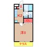 プレステージ一番館 1Kの間取り