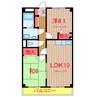 ルミエール飯山満 2LDKの間取り