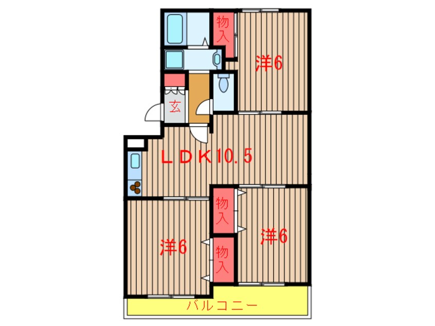 間取図 京成松戸線/鎌ケ谷大仏駅 徒歩7分 2階 築30年