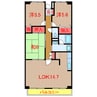 ルーチェ緑ヶ丘Ｂ棟 3LDKの間取り