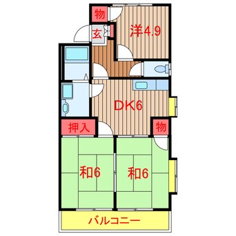 間取図 新京成電鉄新京成線/習志野駅 徒歩20分 2階 築30年