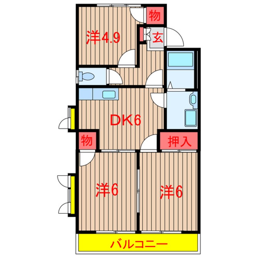 間取図 新京成電鉄新京成線/習志野駅 徒歩20分 2階 築30年