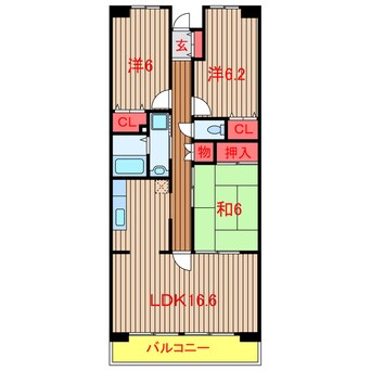 間取図 新京成電鉄新京成線/薬園台駅 徒歩3分 5階 築24年