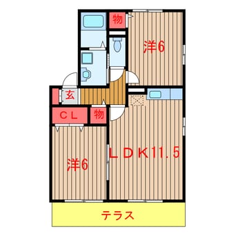 間取図 京成松戸線/三咲駅 徒歩12分 1階 築18年