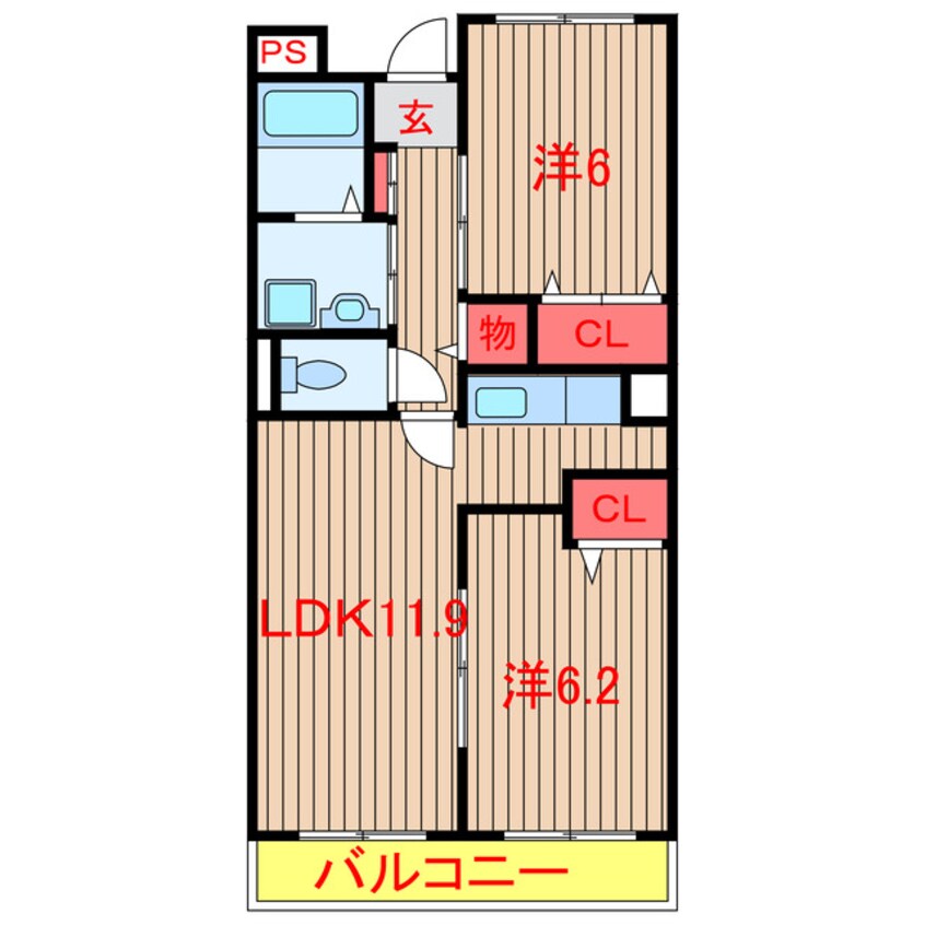 間取図 新京成電鉄新京成線/滝不動駅 徒歩4分 2階 築21年