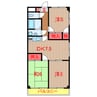 京成松戸線/習志野駅 徒歩14分 4階 築25年 3DKの間取り