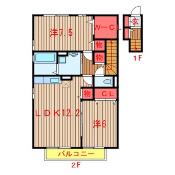 間取図 東葉高速鉄道/飯山満駅 徒歩19分 2階 築19年