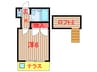 クレセントハウス 1Kの間取り