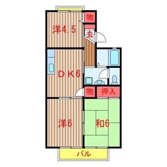 間取図 京成松戸線/北習志野駅 徒歩23分 1階 築34年