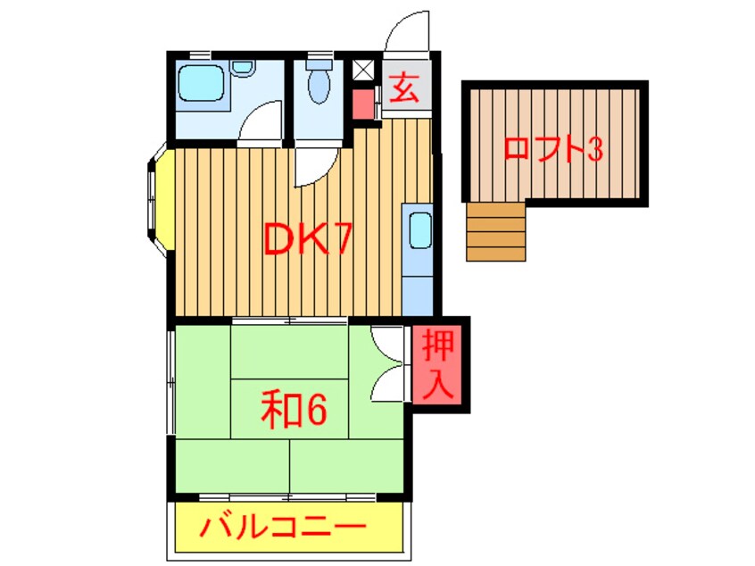 間取図 新京成電鉄新京成線/高根公団駅 徒歩4分 2階 築35年