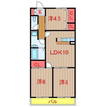 間取図 新京成電鉄新京成線/二和向台駅 徒歩10分 2階 築30年