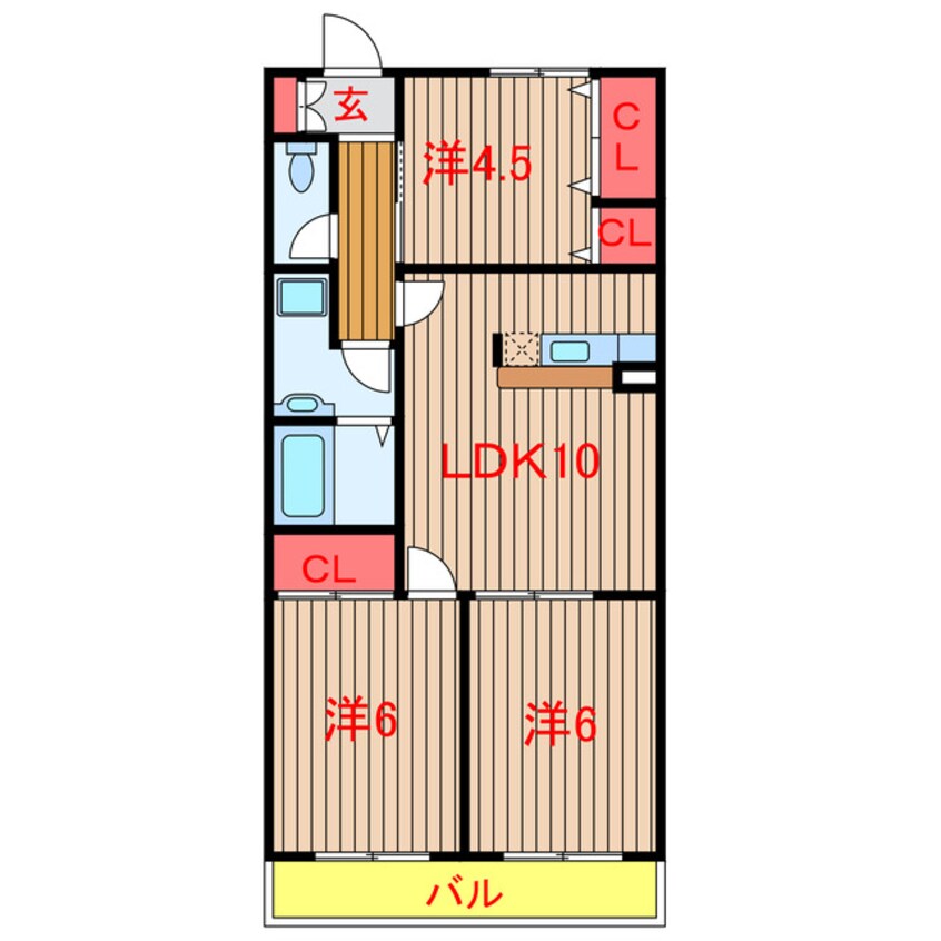 間取図 新京成電鉄新京成線/二和向台駅 徒歩10分 2階 築30年