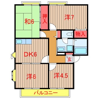 間取図 新京成電鉄新京成線/薬園台駅 徒歩15分 2階 築30年