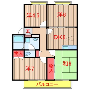 間取図 新京成電鉄新京成線/薬園台駅 徒歩15分 1階 築30年