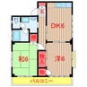 京成松戸線/薬園台駅 徒歩15分 3階 築36年 2DKの間取り
