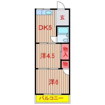 間取図 東葉高速鉄道/北習志野駅 徒歩18分 2階 築47年