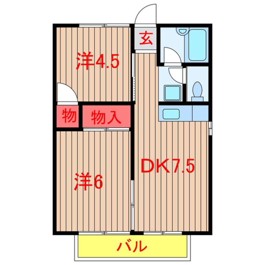 間取図 東葉高速鉄道/飯山満駅 徒歩18分 2階 築38年