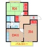 ファミール田喜野井 2DKの間取り