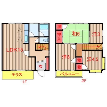 間取図 新京成電鉄新京成線/習志野駅 徒歩4分 1-2階 築35年