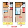 クレストスクエアＢ棟 1LDKの間取り