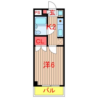 間取図 東葉高速鉄道/船橋日大前駅 徒歩16分 3階 築36年