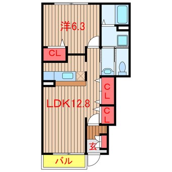 間取図 新京成電鉄新京成線/高根木戸駅 徒歩12分 1階 築15年