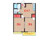 駅前グリーンハイム 2DKの間取り