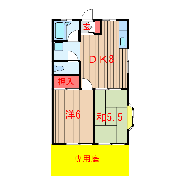間取り図 東葉高速鉄道/北習志野駅 徒歩4分 1階 築36年