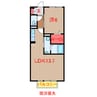京成松戸線/習志野駅 徒歩30分 2階 築16年 1LDKの間取り