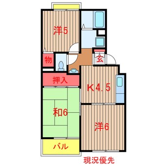 間取図 新京成電鉄新京成線/高根木戸駅 徒歩8分 1階 築36年
