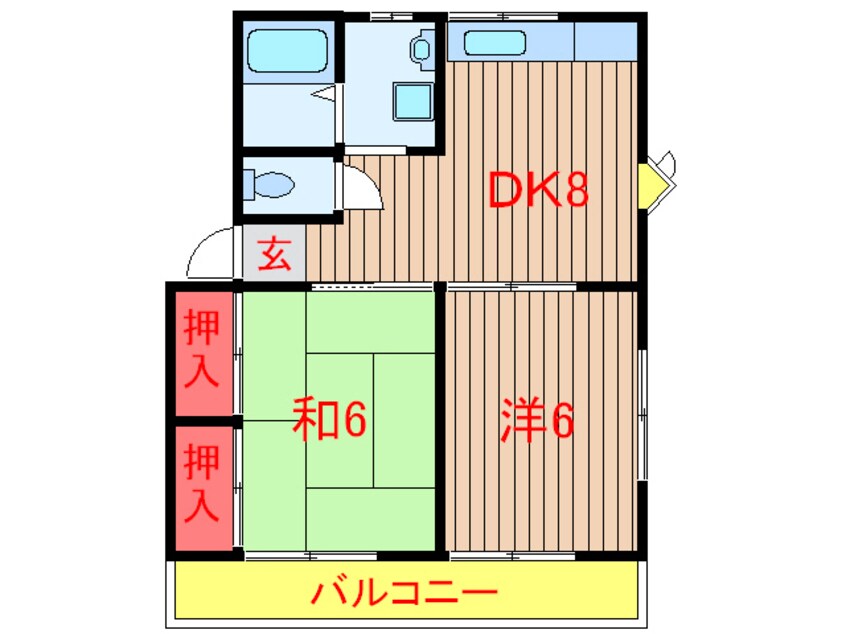 間取図 東葉高速鉄道/北習志野駅 徒歩15分 1階 築33年