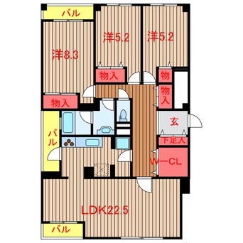 間取図 新京成電鉄新京成線/高根公団駅 徒歩12分 2階 築32年