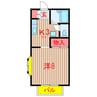 ライブゆうなみ 1Kの間取り