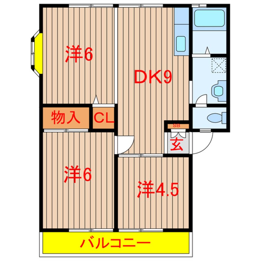 間取図 新京成電鉄新京成線/習志野駅 徒歩21分 1階 築36年