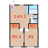 京成松戸線/高根公団駅 徒歩8分 2階 築44年 2DKの間取り