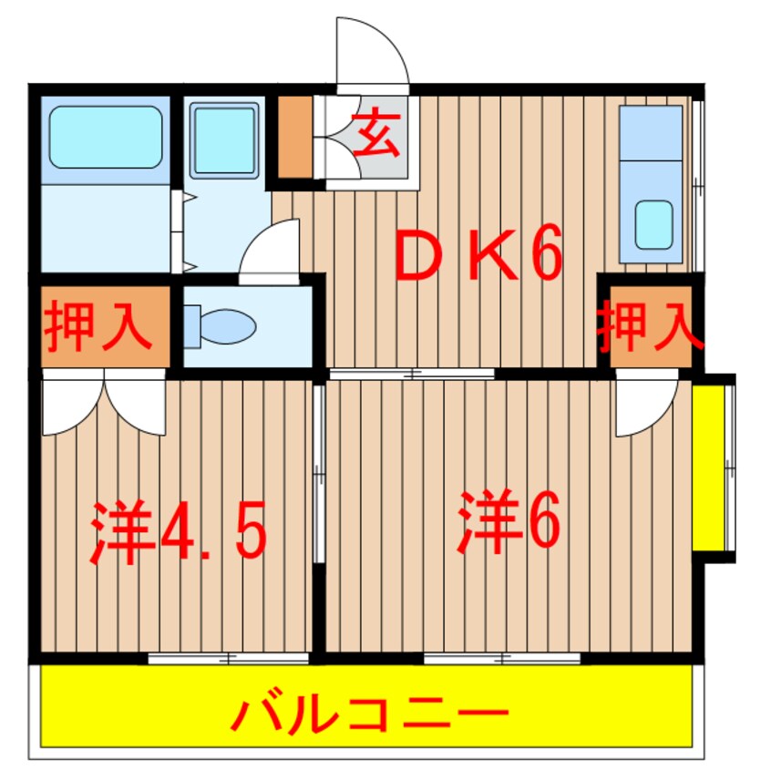 間取図 新京成電鉄新京成線/習志野駅 徒歩10分 2階 築35年